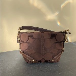 Small Chocolate Coach Bucket Handbag